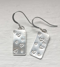 Load image into Gallery viewer, Sterling Silver Heart Hammered Earrings
