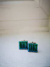 Load image into Gallery viewer, Humbug Dichroic Glass Cufflinks
