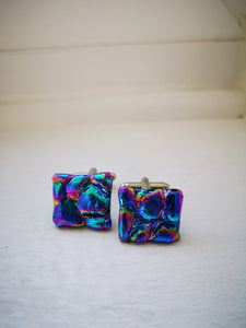 Electric Bubbles Dichroic Glass Cufflinks