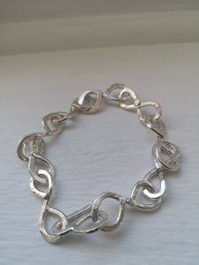 Silver chunky handmade 8 bracelet.