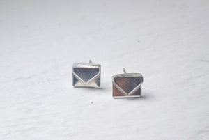 Sterling Silver Envelope Studs