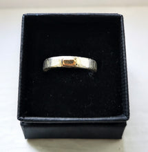 Load image into Gallery viewer, Thick Sterling Silver &amp; 9k Yellow Gold Ring size O or size P
